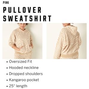 OVERSTOCK SALE Victoria's secret secret pink tan zebra stripe PULLOVER